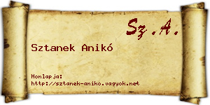 Sztanek Anikó névjegykártya